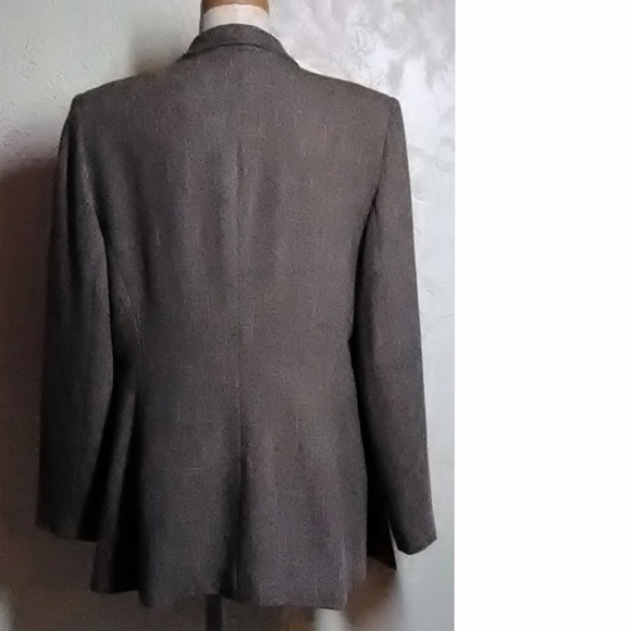 Larry Levine New Brown Textured Blazer Size 14 - Picture 3 of 6